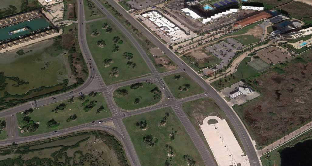 Aerial view of this intersection type